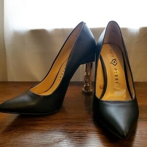 Katy Perry Collections Black Heels with Unique Gold Heel